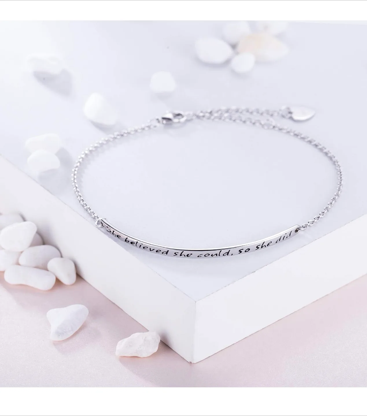 Billie Bijoux Silver Bracelet - She Believed She Could image indicator(2)