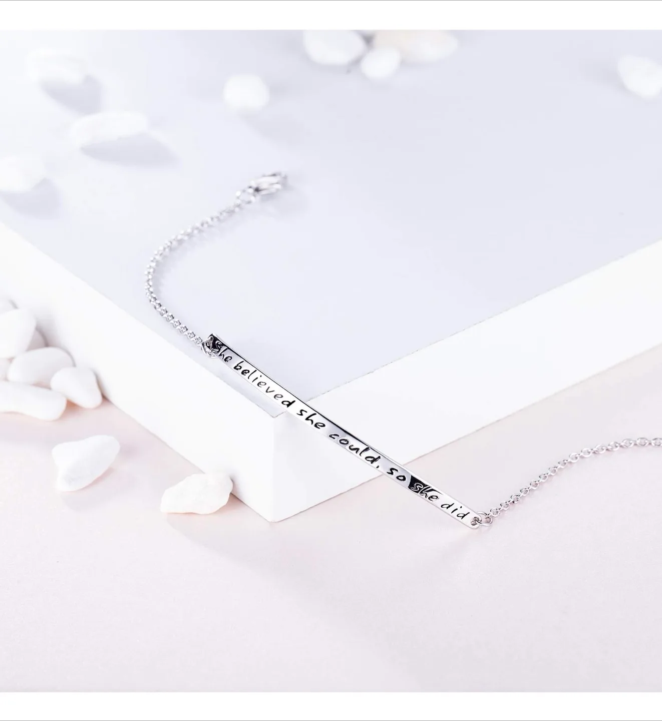 Billie Bijoux Silver Bracelet - She Believed She Could image indicator(5)