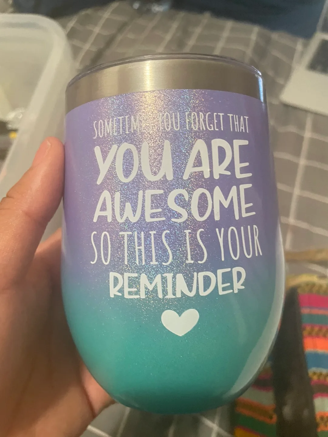 Ombre Purple/Teal Tumbler - "You Are Awesome" thumbnail
