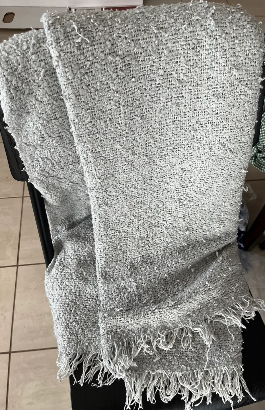 Grey Throw Blanket with Fringes #freecycle thumbnail