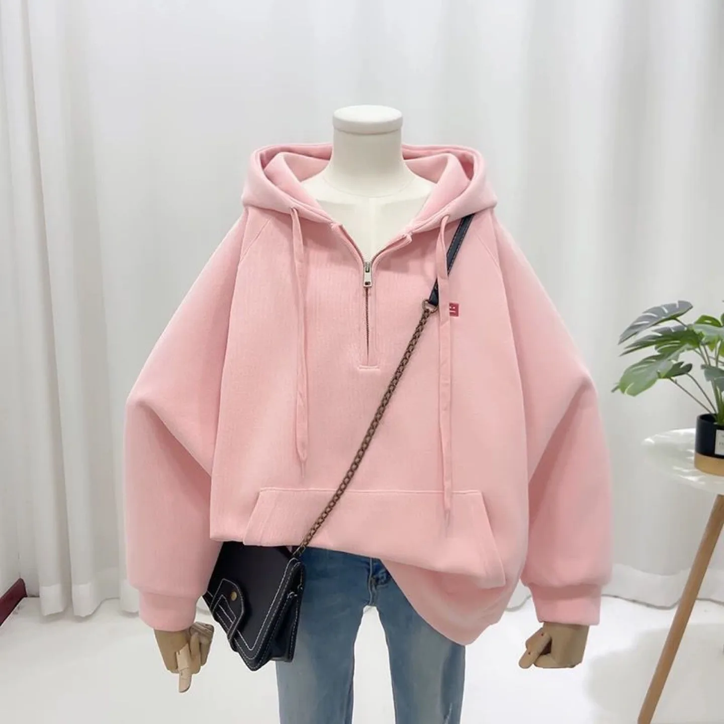 Pink Half-Zip Hoodie thumbnail