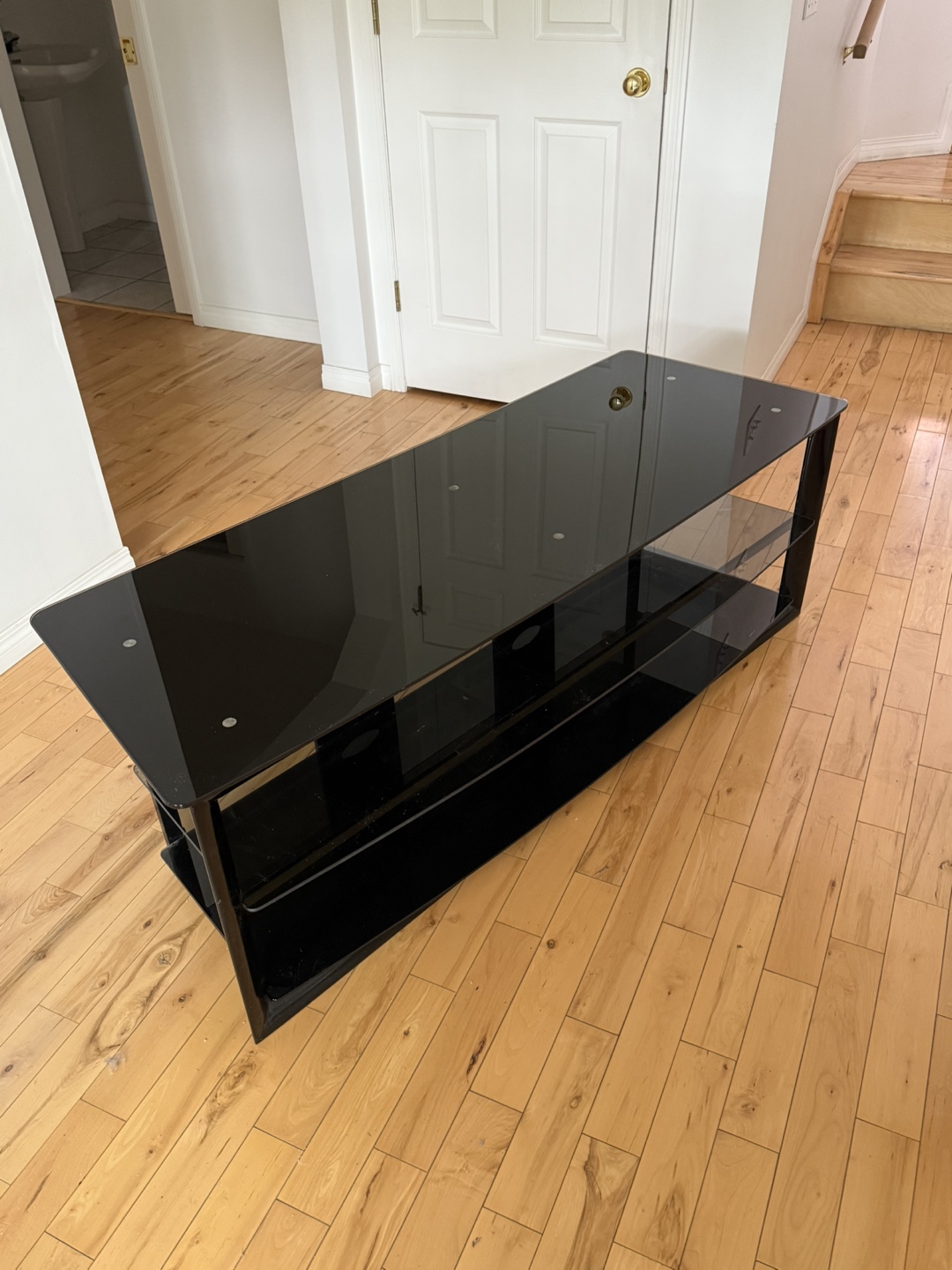 Black Glass TV Stand