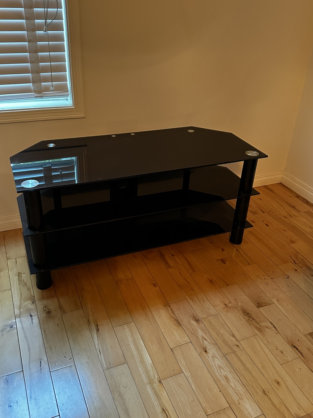 Black Glass TV Stand