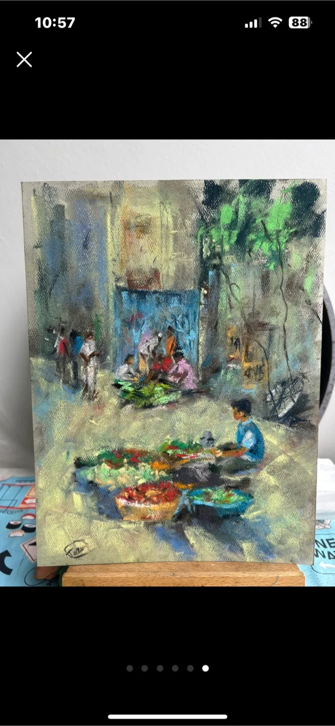 “Morning Sellers” Original Pastel Painting image indicator(6)