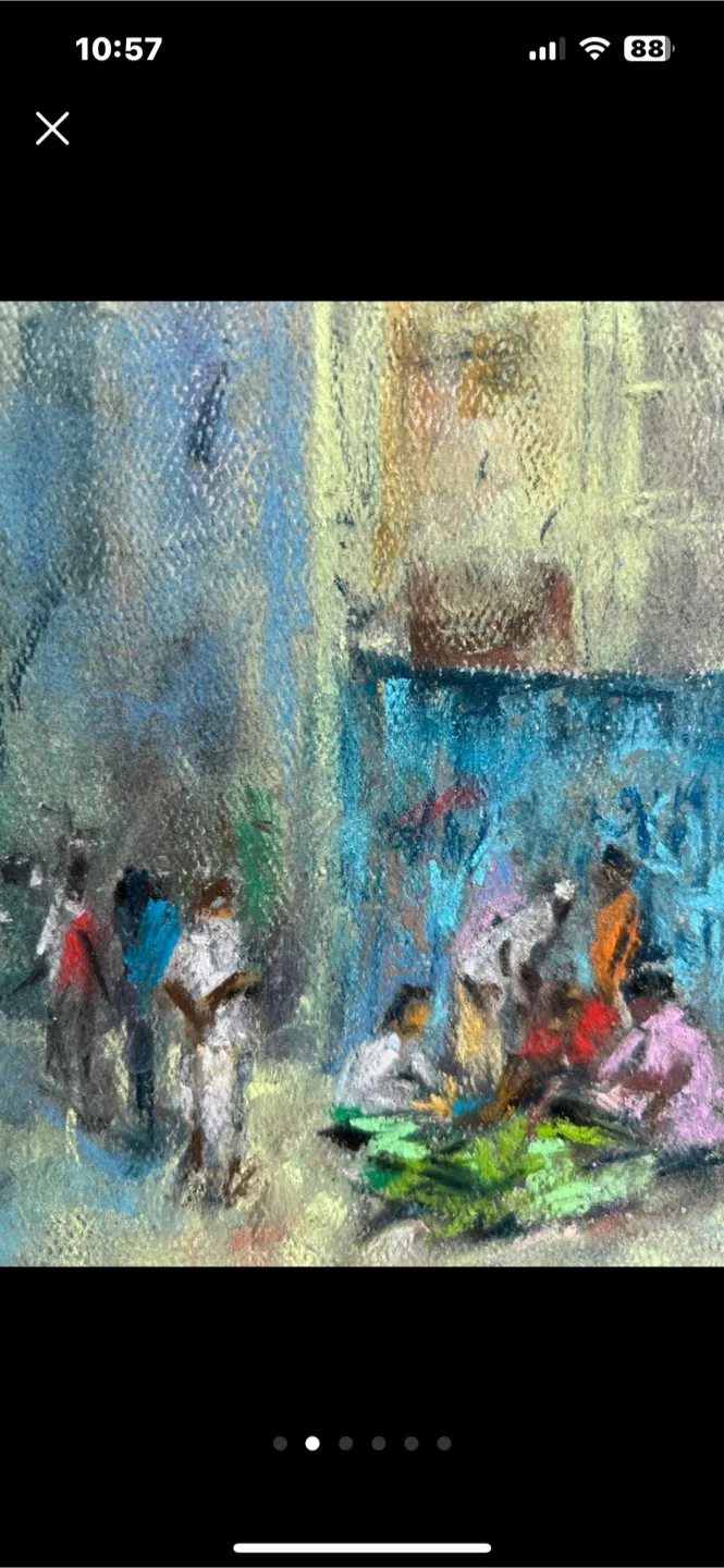 “Morning Sellers” Original Pastel Painting image indicator(2)