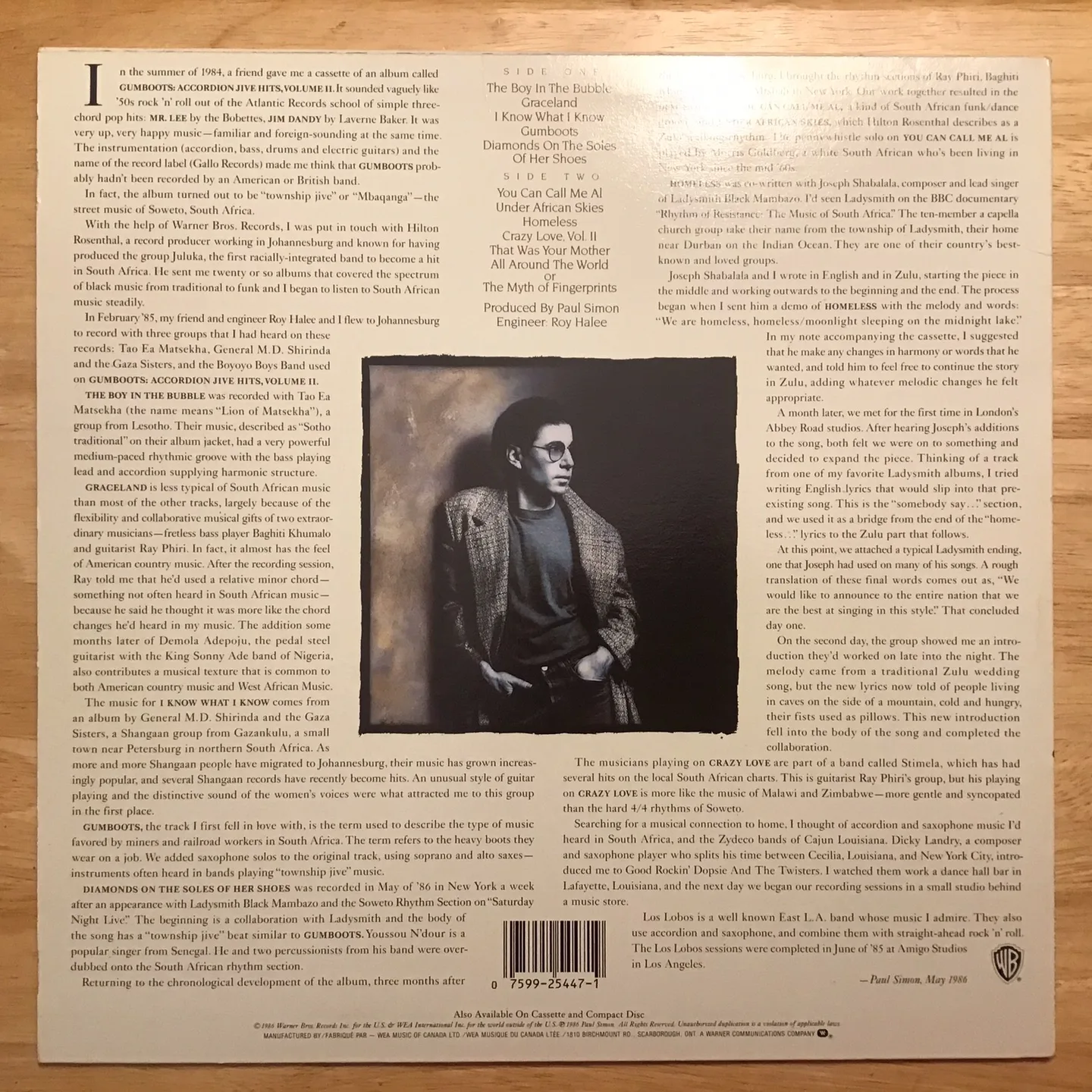 🤩 Paul Simon Graceland Vinyl Record image indicator(2)