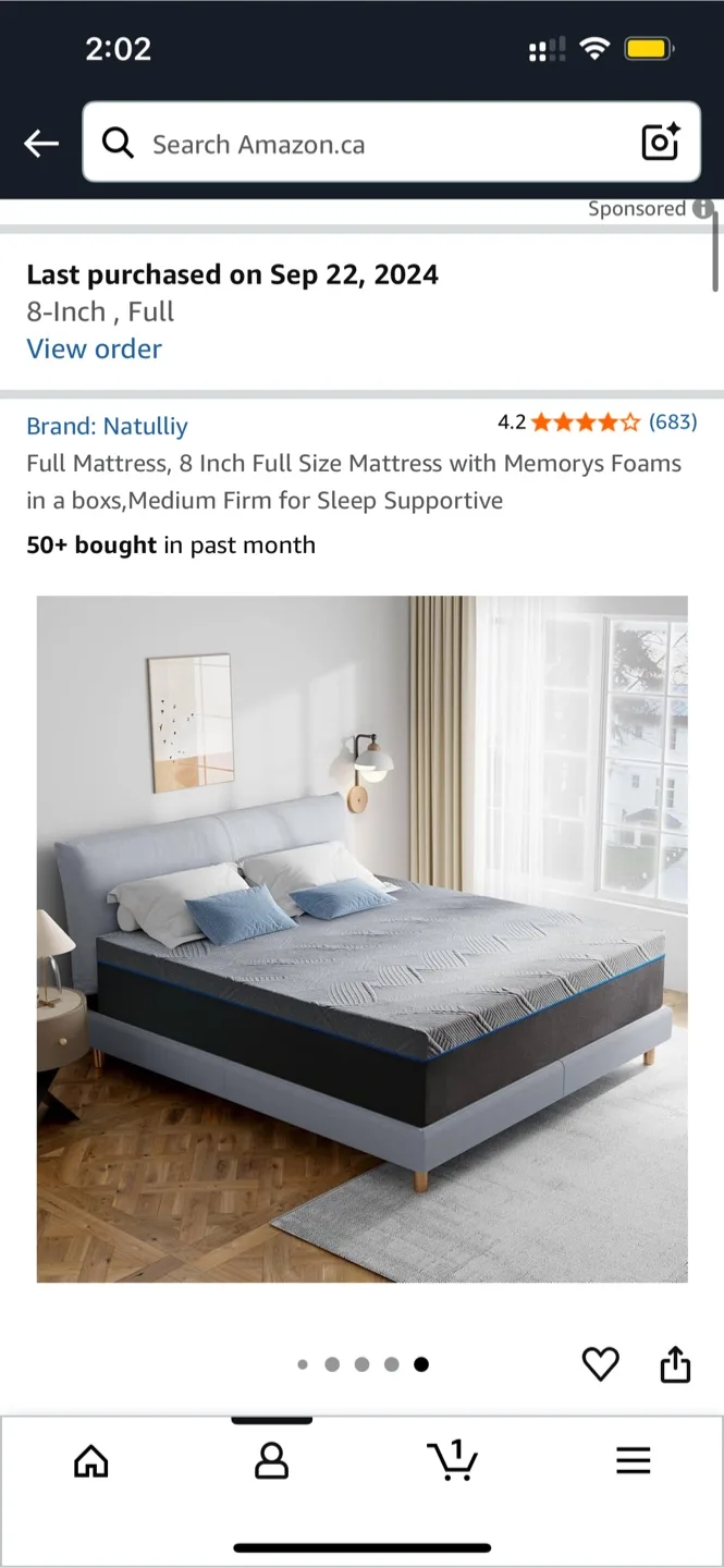 Natulily Full Mattress, 8-Inch thumbnail