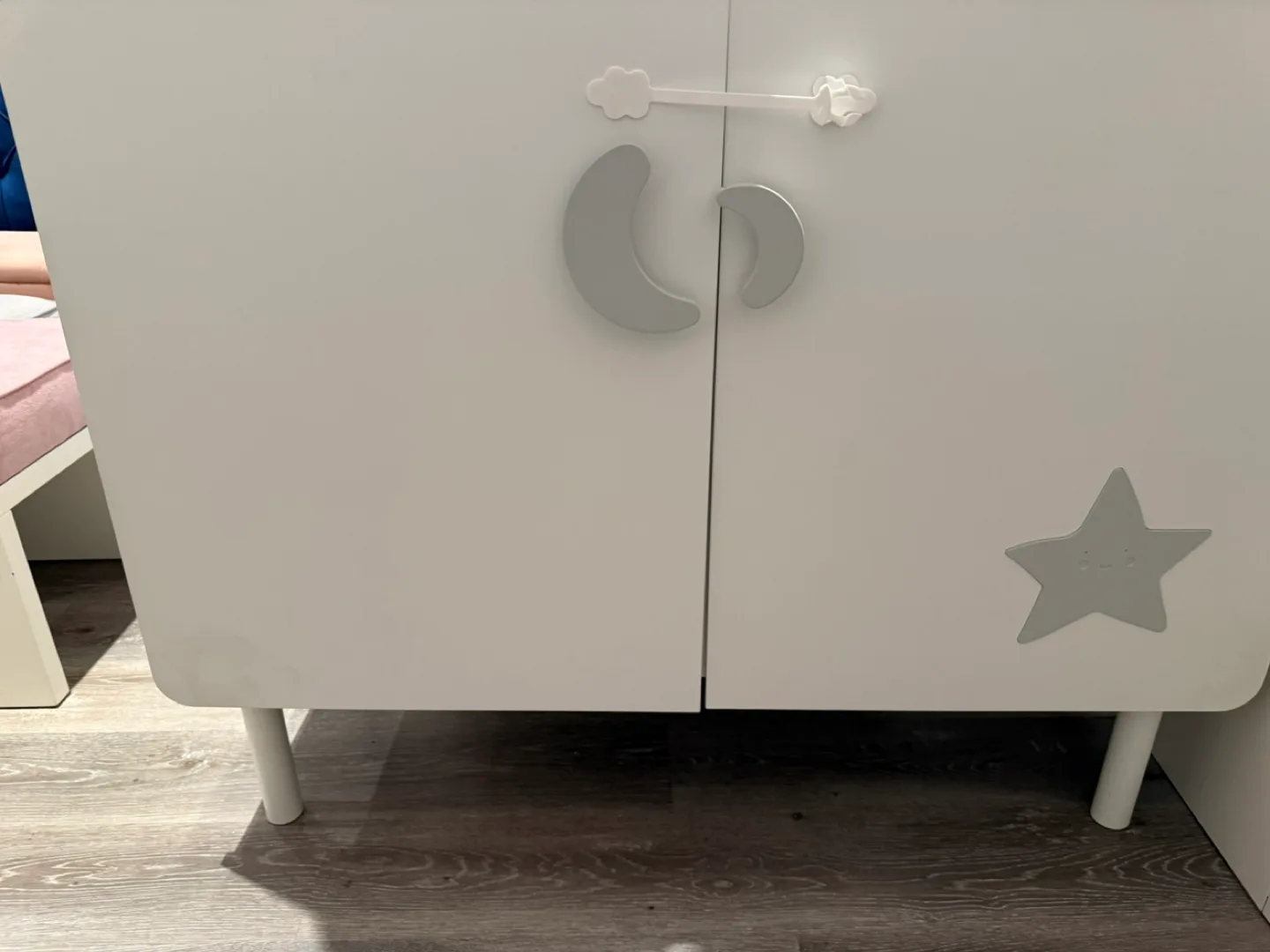 White Baby Wardrobe with Star and Moon Design thumbnail