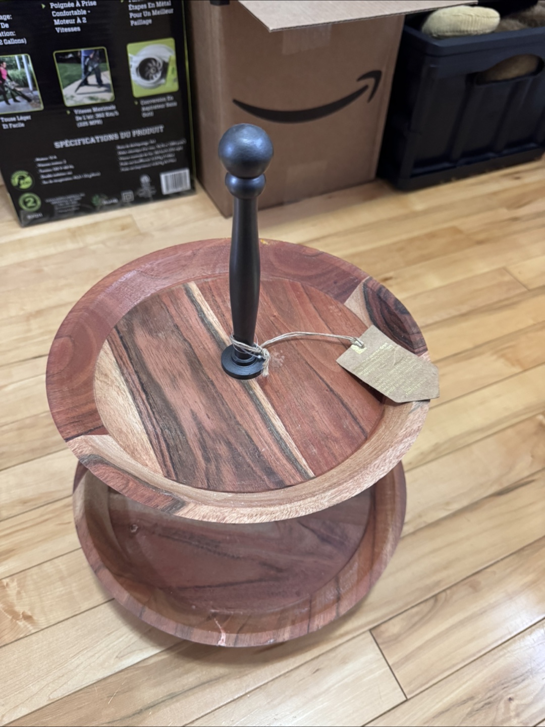 Rustic Wood 2-Tier Serving Stand - photo 2