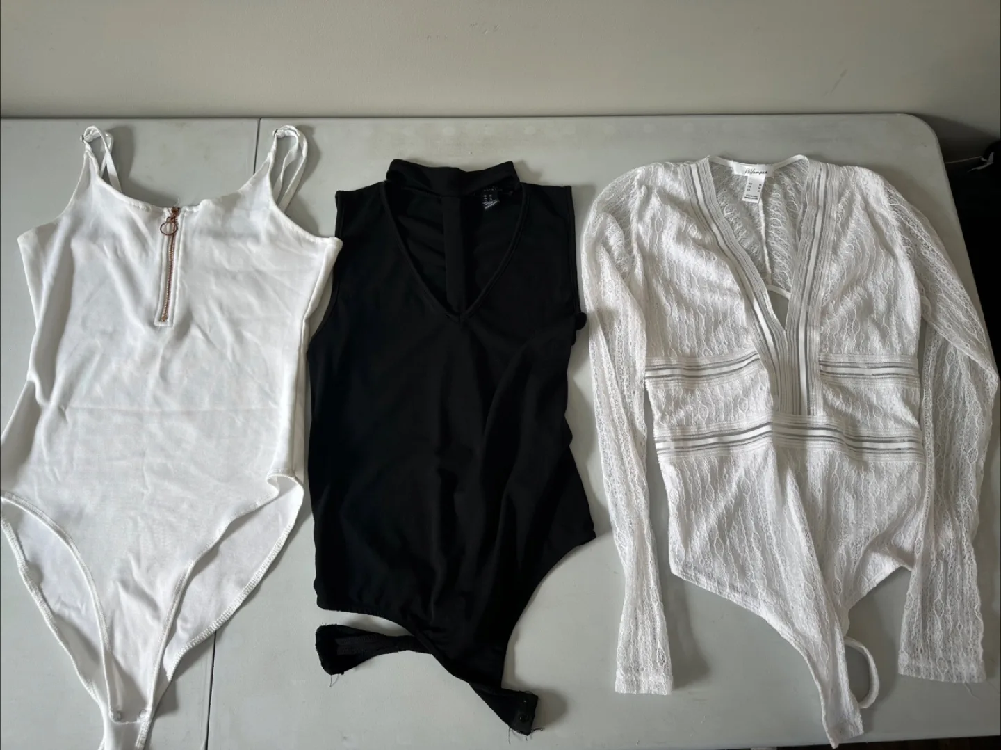 Bodysuits - White, Black, and Lace thumbnail