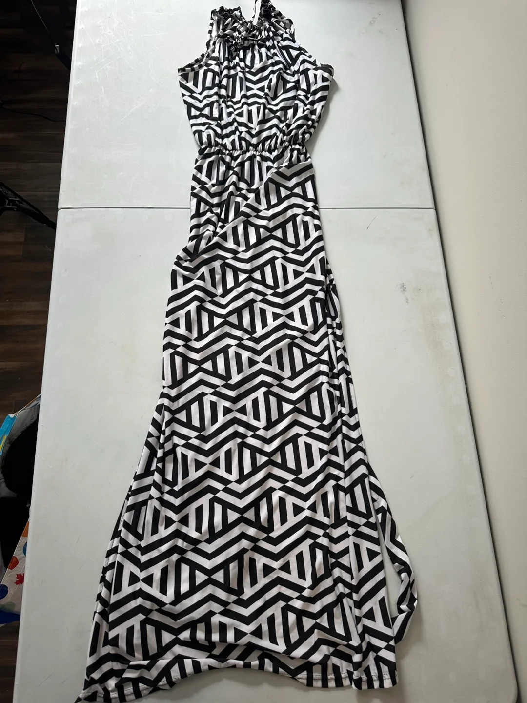 Black & White Patterned Maxi Dress thumbnail