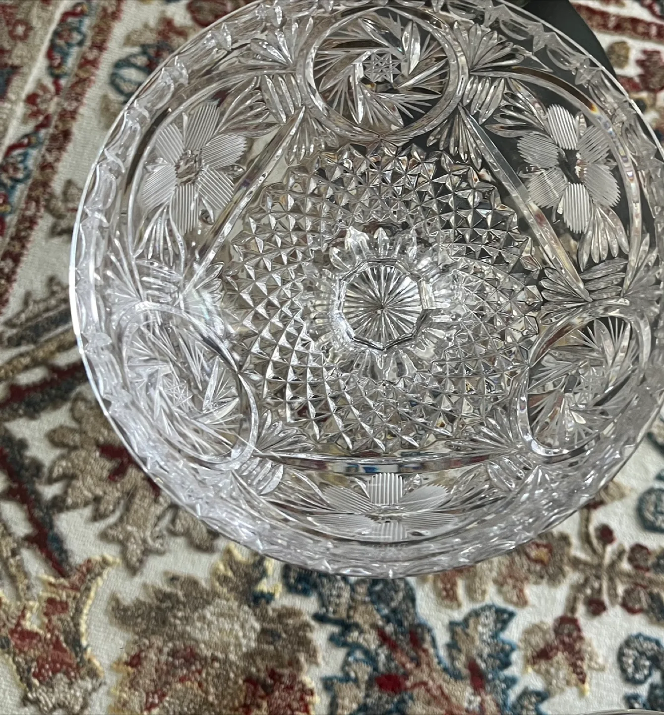 Vintage large Crystal Candy Dish with Lid image indicator(4)