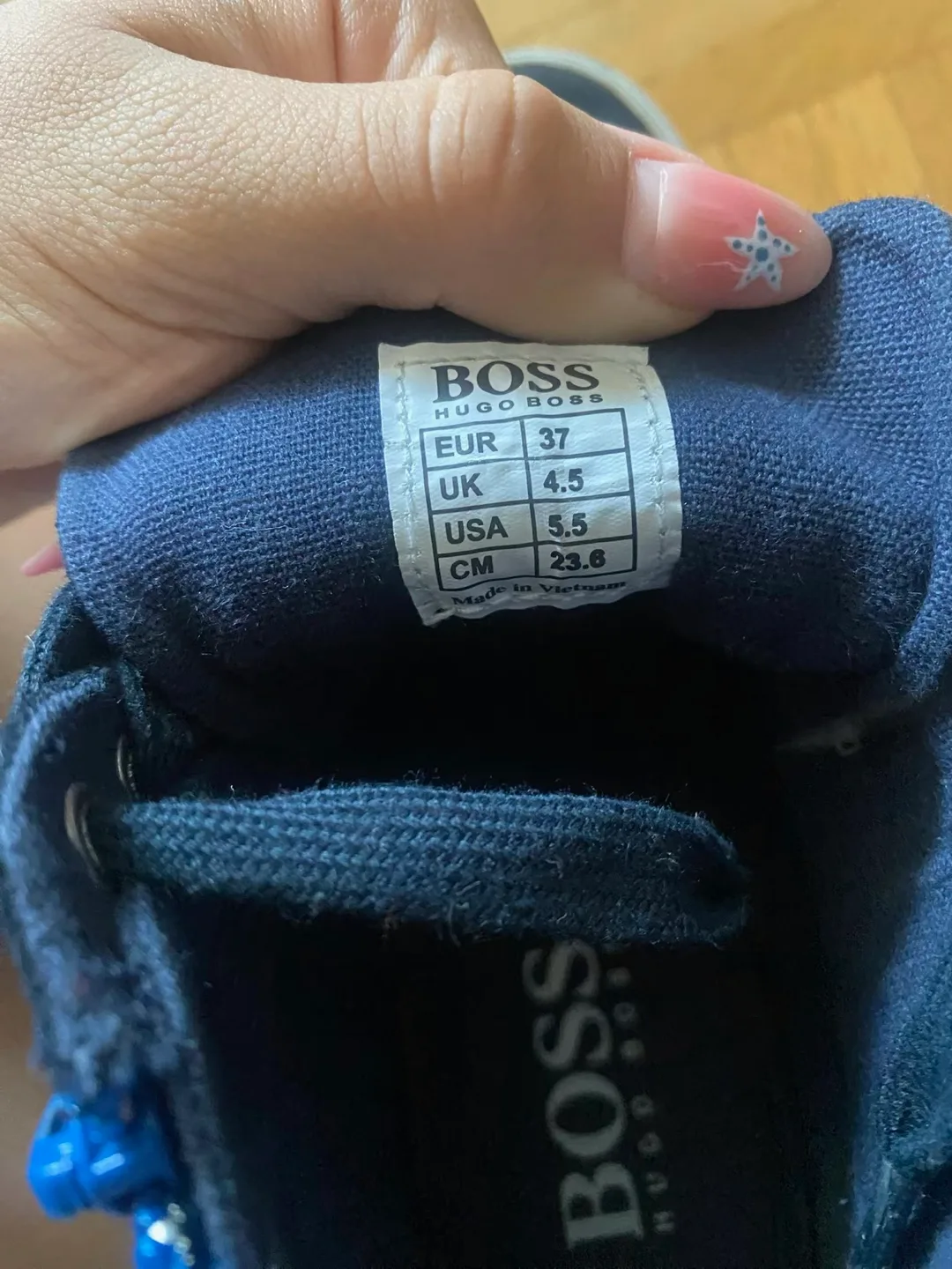 Hugo Boss Blue High-Top Sneakers - Size 5.5 image indicator(5)