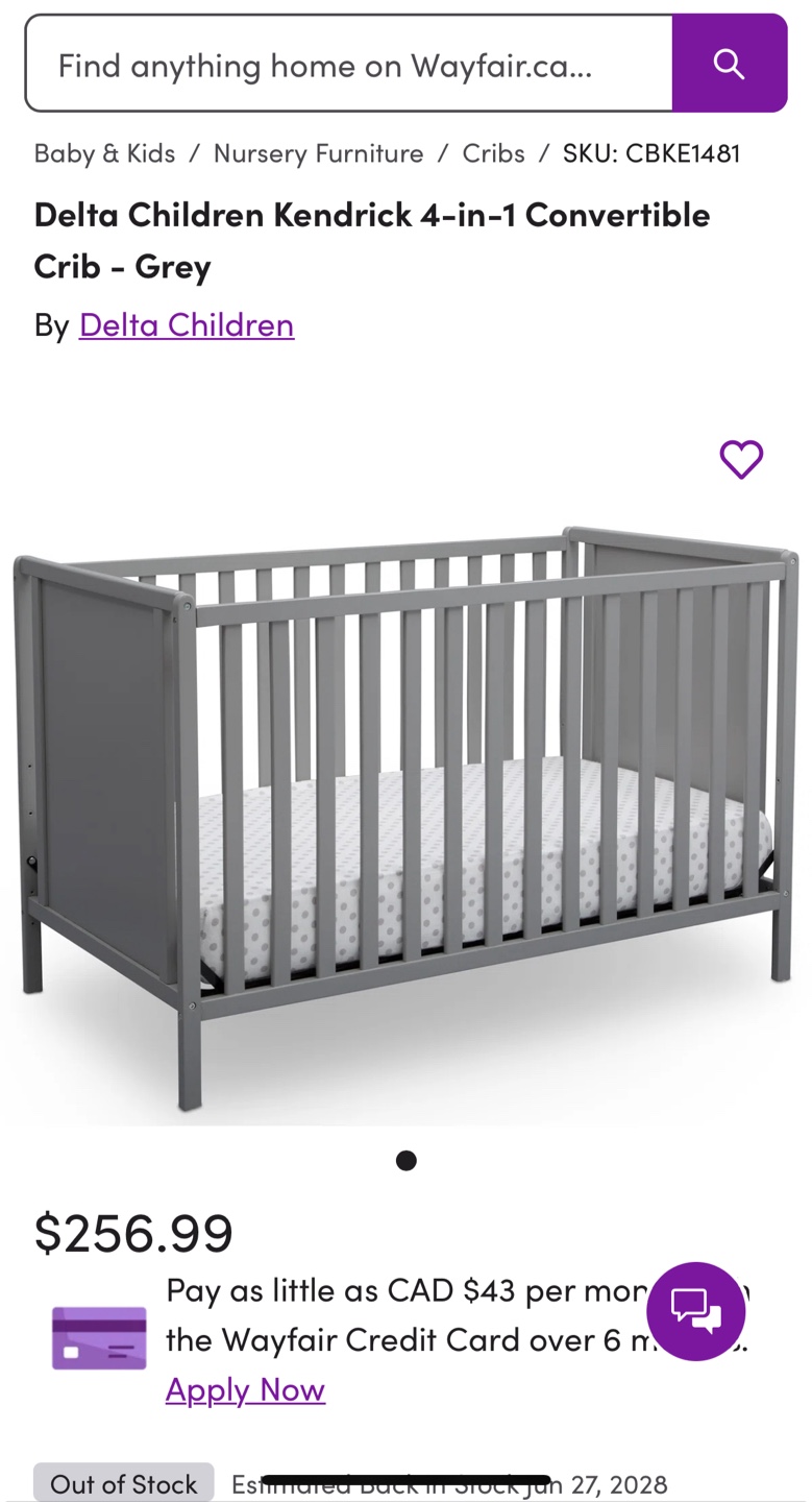 Delta Children Kendrick 4-in-1 Convertible Crib - Grey - photo 5