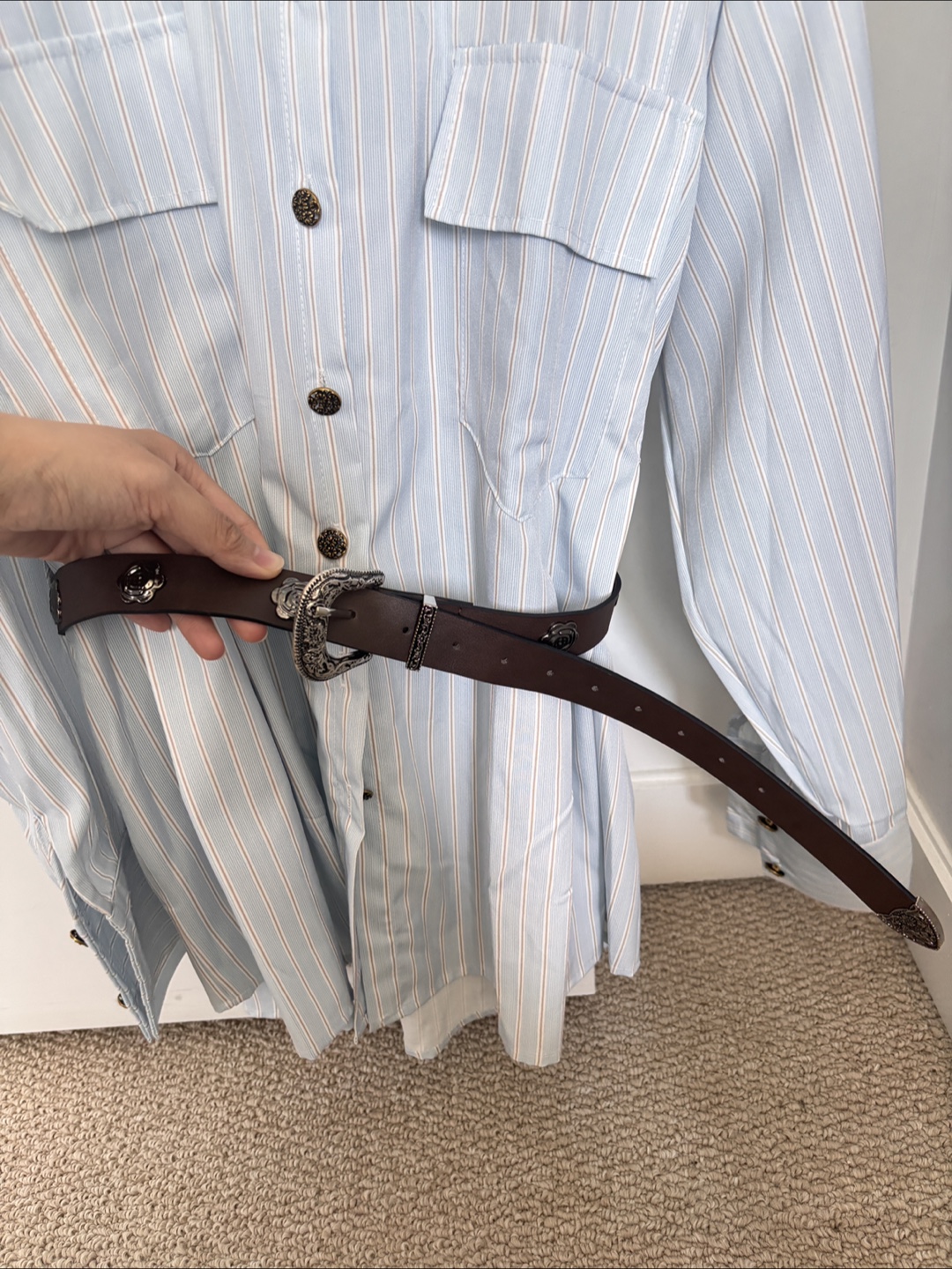 Shirt Dress with Free Belt