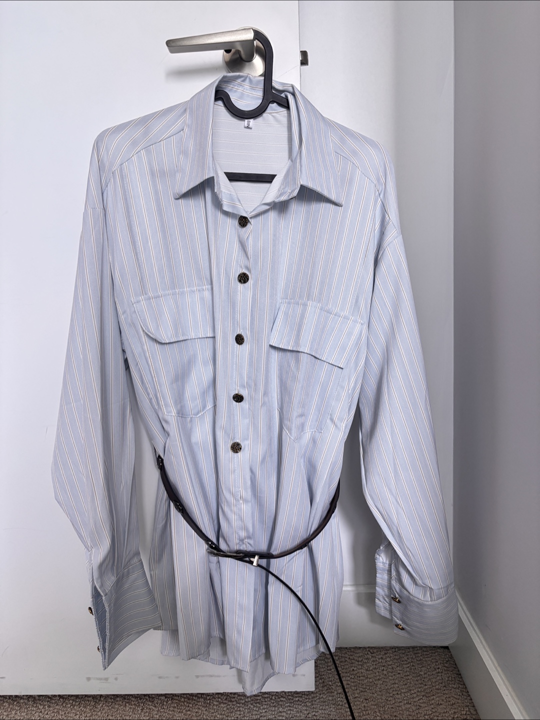 Shirt Dress with Free Belt - photo 2