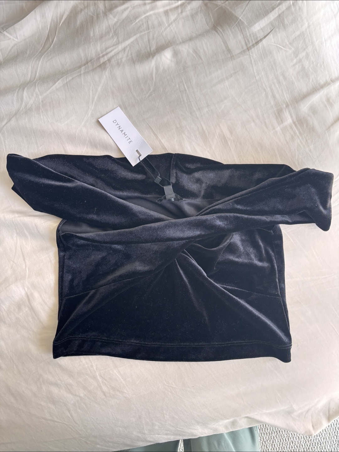 Dynamite Black Velvet Top