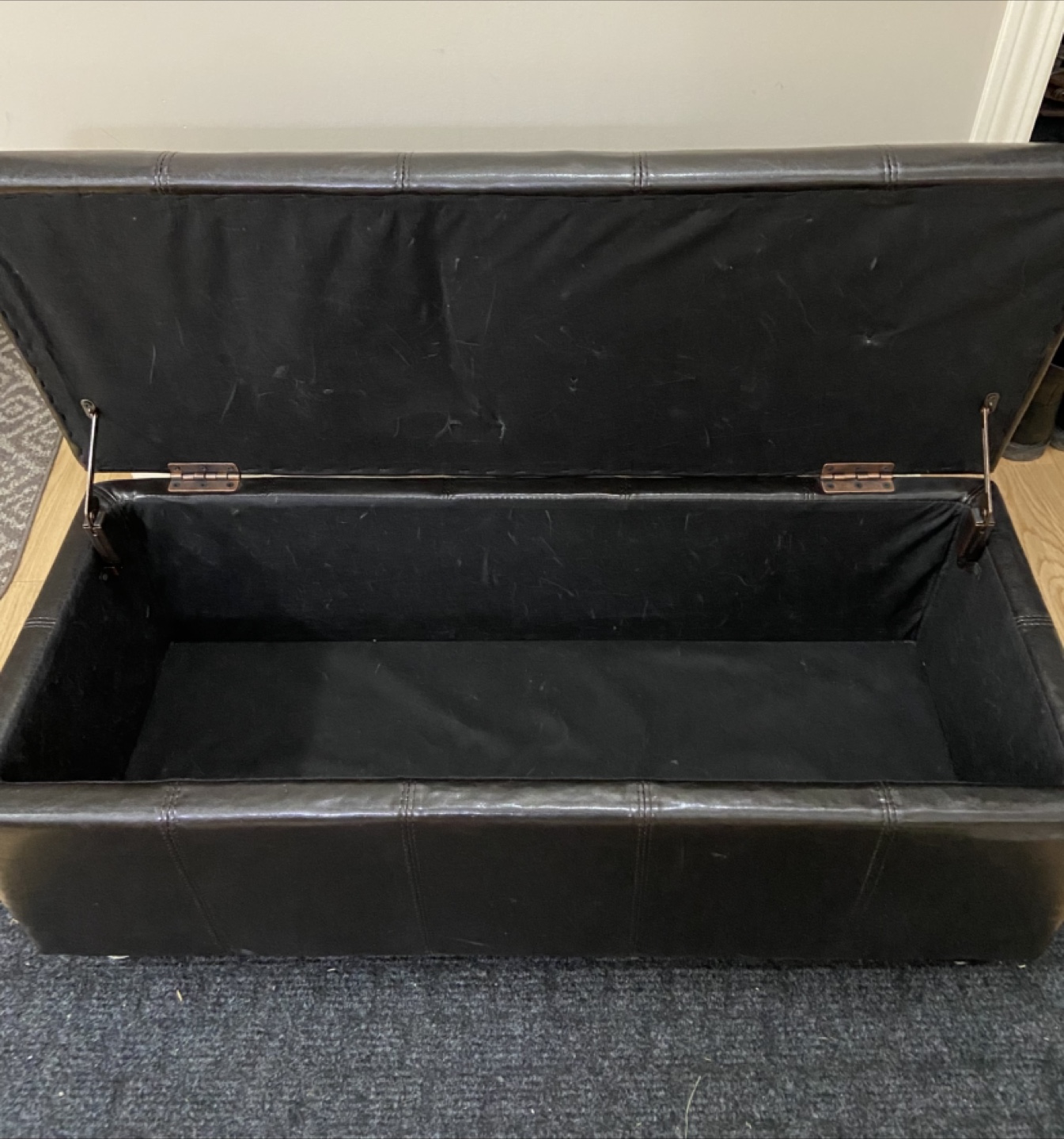 Dark Brown Storage Ottoman - photo 2