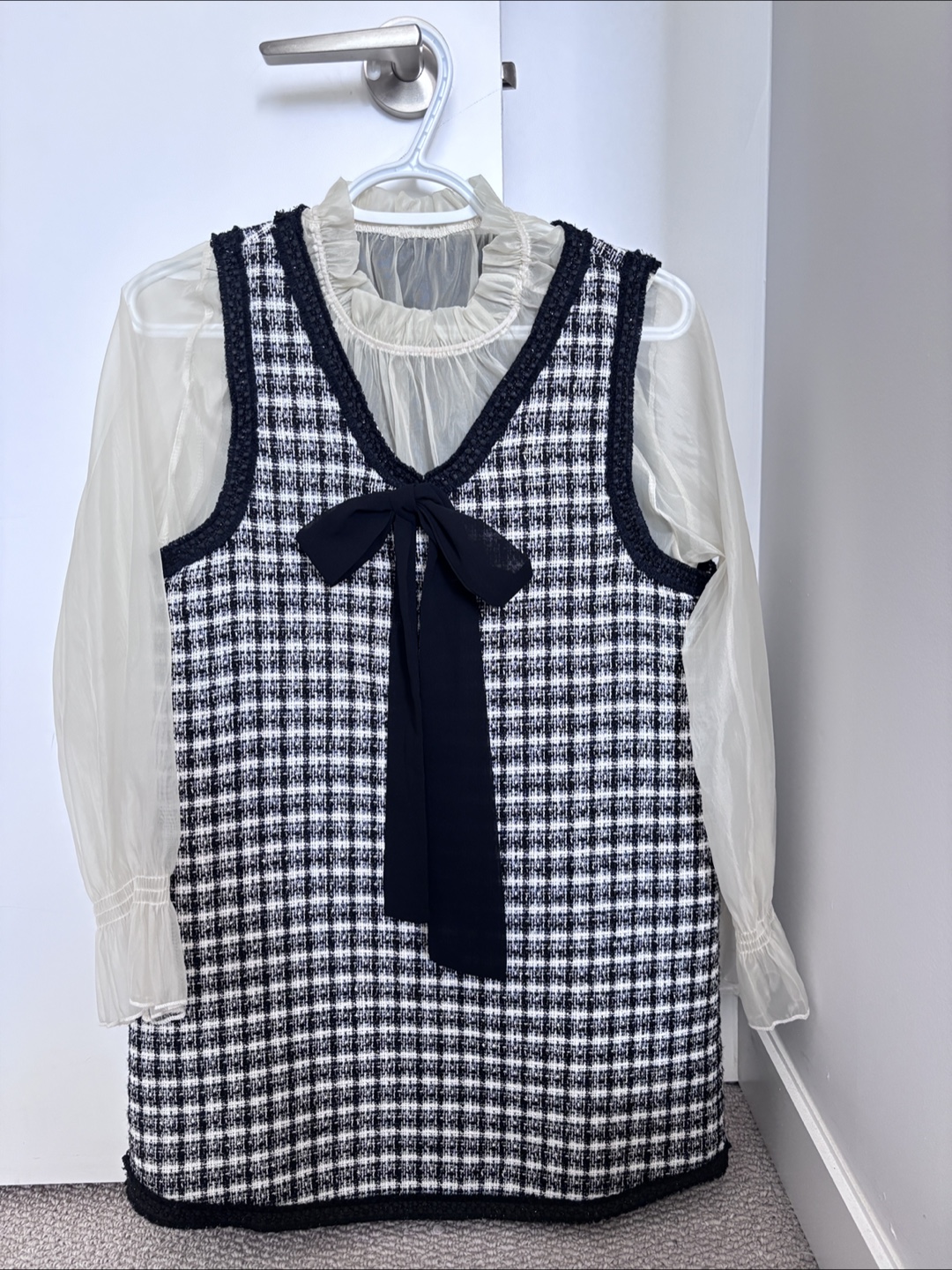 Mesh Top & Sleeveless Dress Set