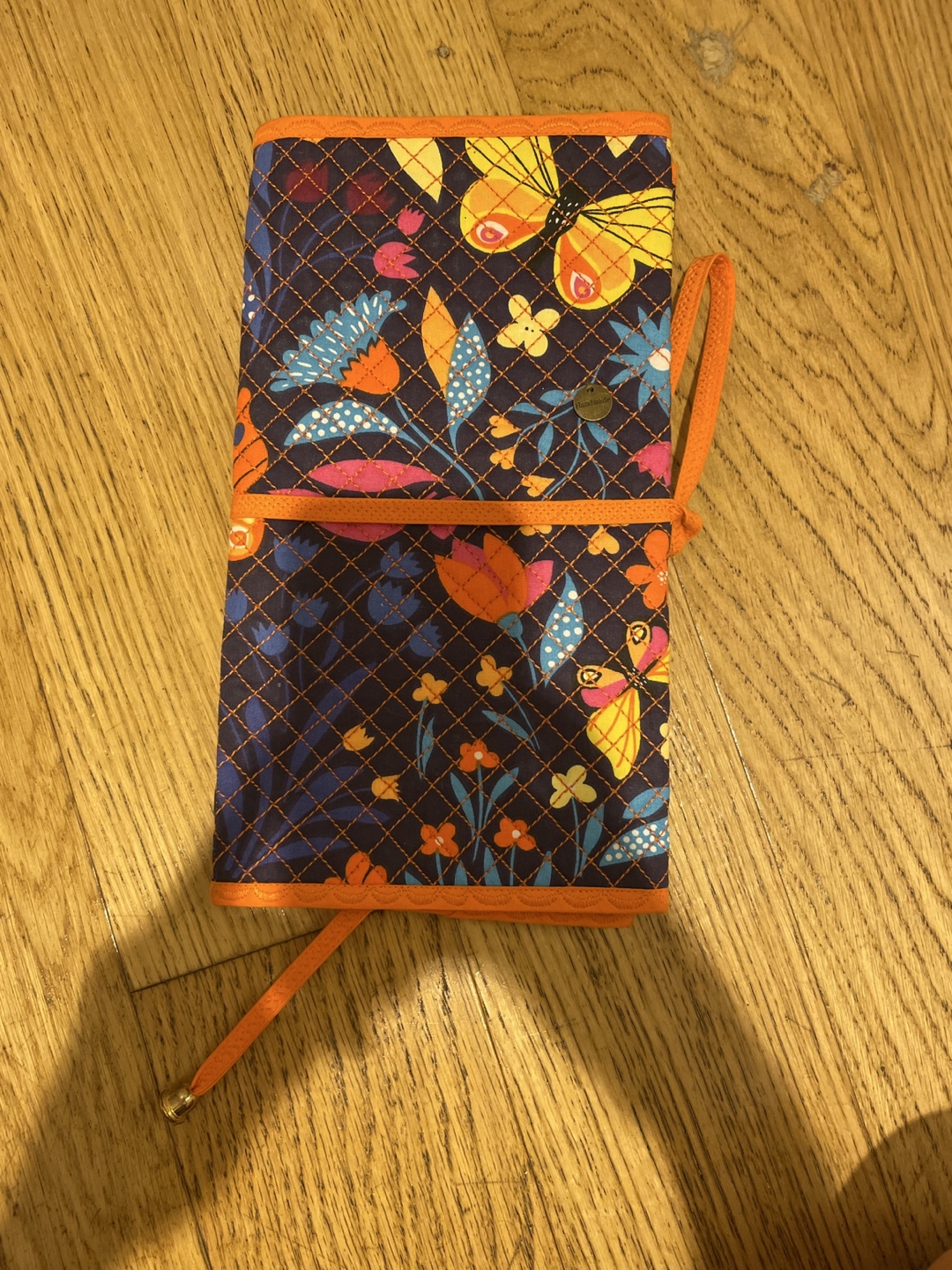 #FREECYCLE Orange Floral Travel thread Organizer