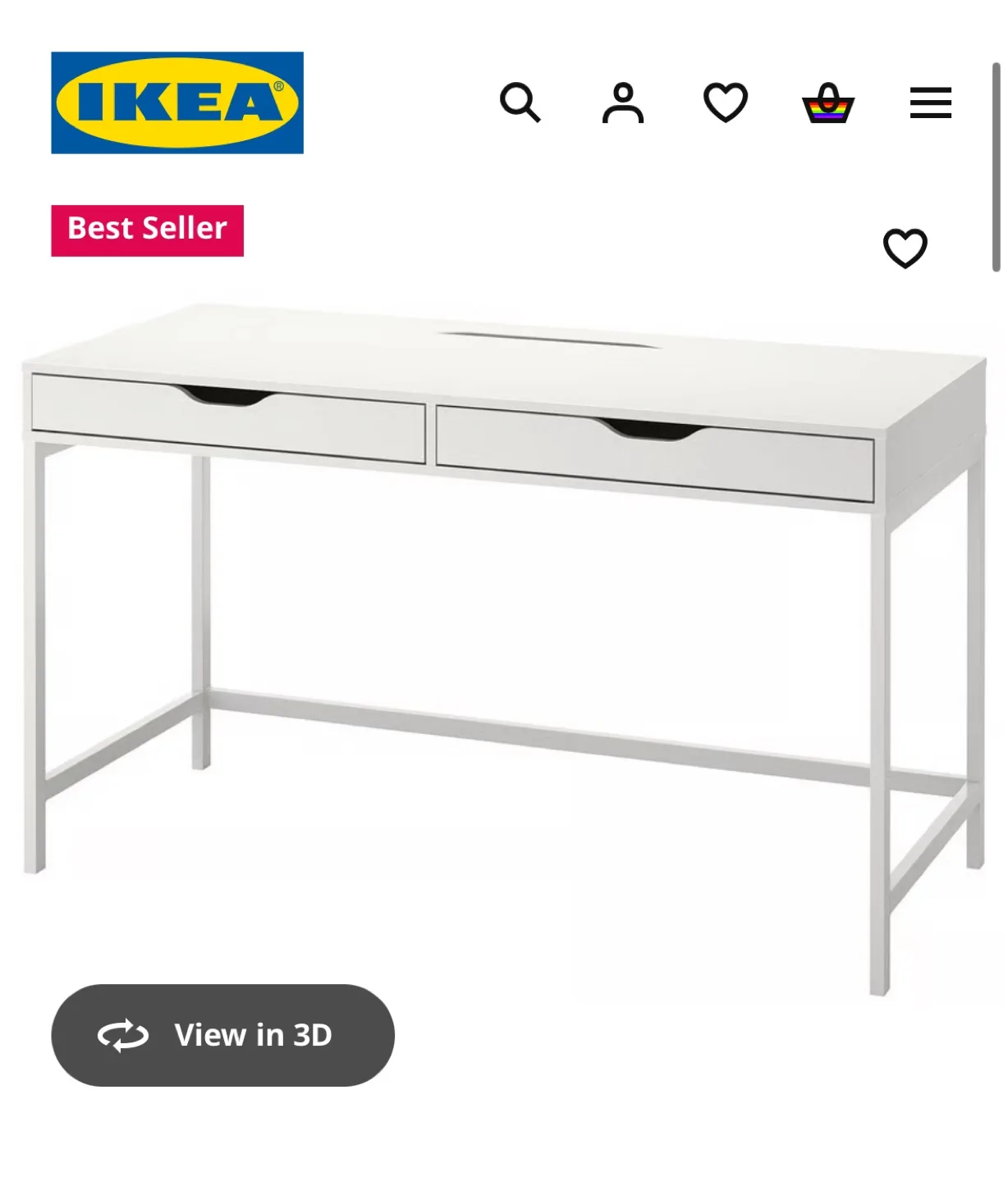 ‼️MOVING SALE‼️ IKEA desk, white, 39" wide thumbnail