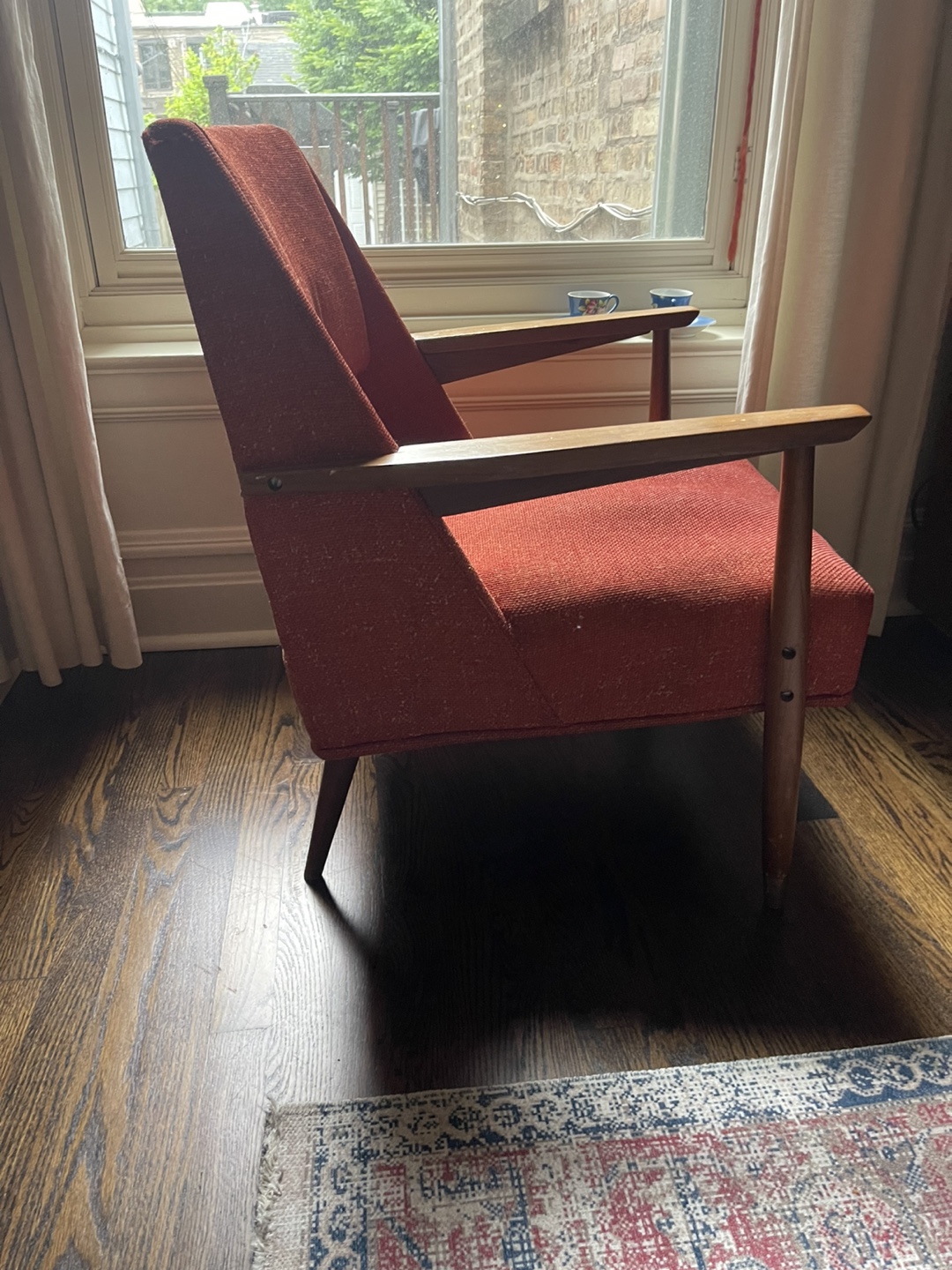 Mid-Century Modern Armchair - orange/red - photo 3