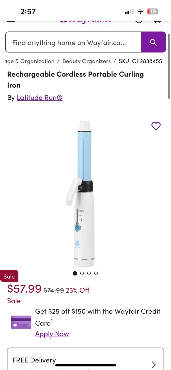 Pursonic Rechargeable Cordless Curling Iron - New! image indicator(4)