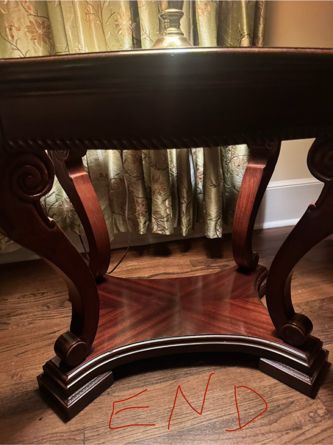 Vintage Glass Top Accent Table - photo 3