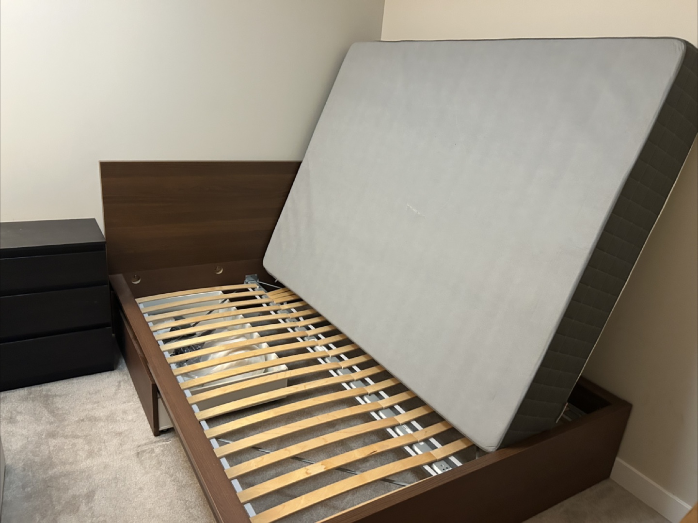 IKEA Queen Size Bed Frame & Dresser Set - Brown