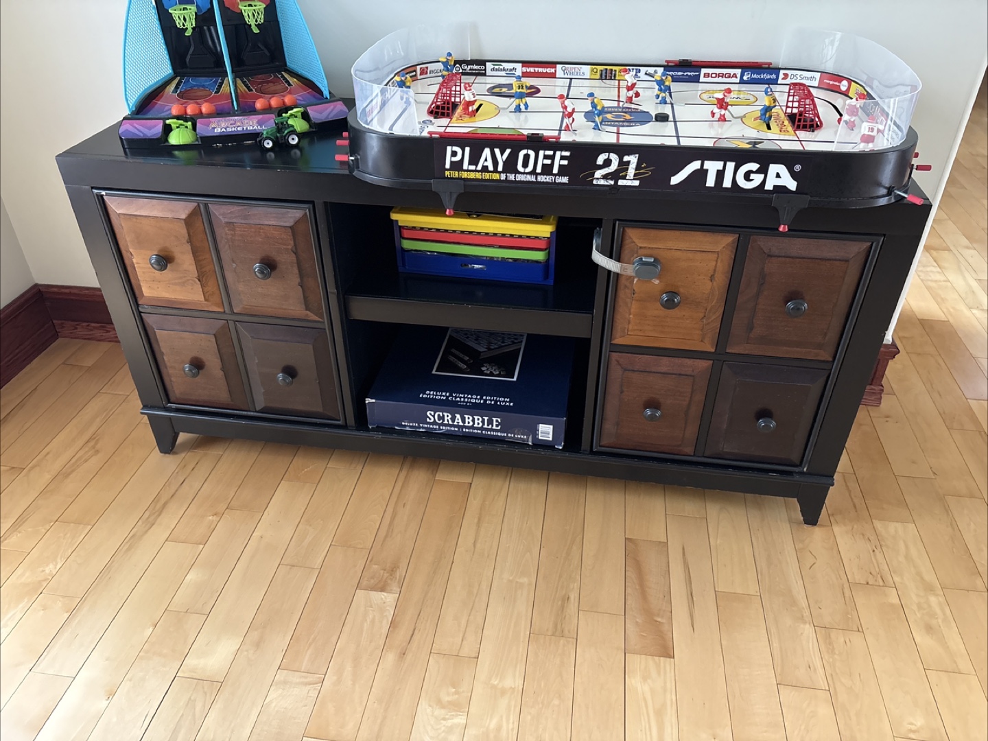 Black Wood Bookcase with Drawers - photo 3
