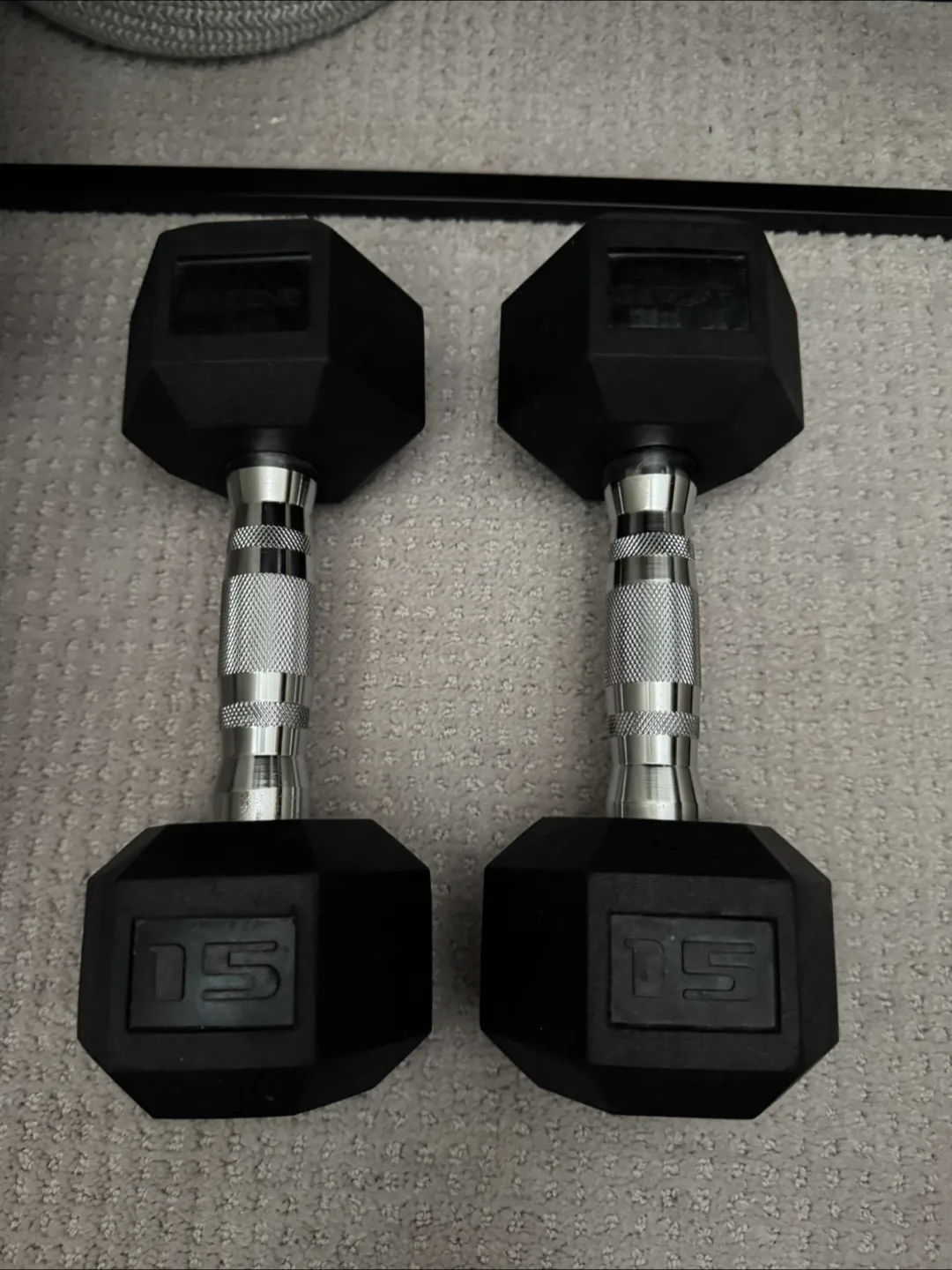 Pair of 15lb Hex Dumbbells thumbnail