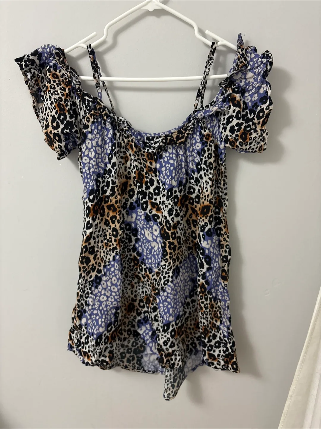 Leopard Print Off-Shoulder Top thumbnail