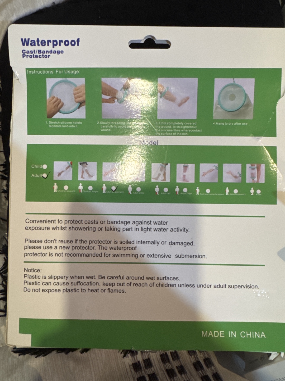 Waterproof Cast/Bandage Protector - New - photo 2
