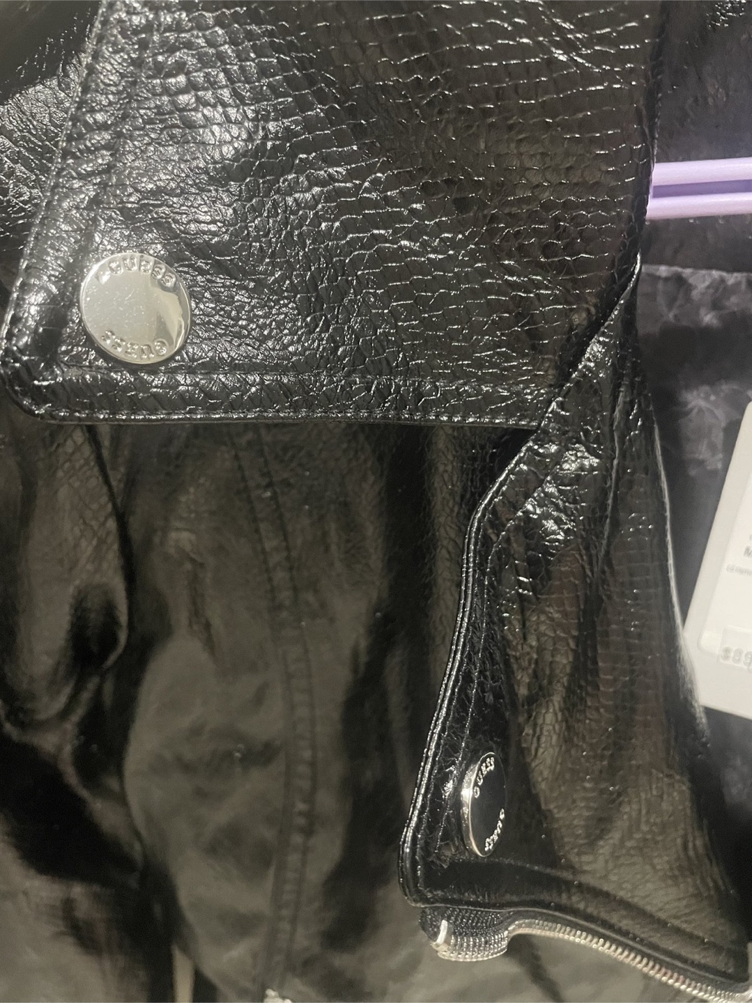 Guess Black Leather Jacket Size Medium - photo 3