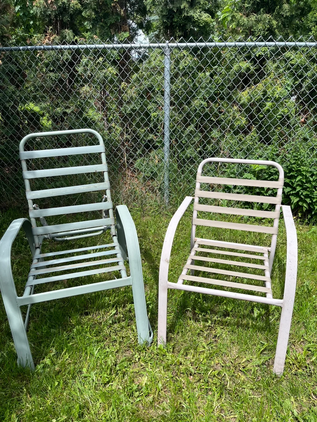 Two Vintage Metal Outdoor Chairs thumbnail