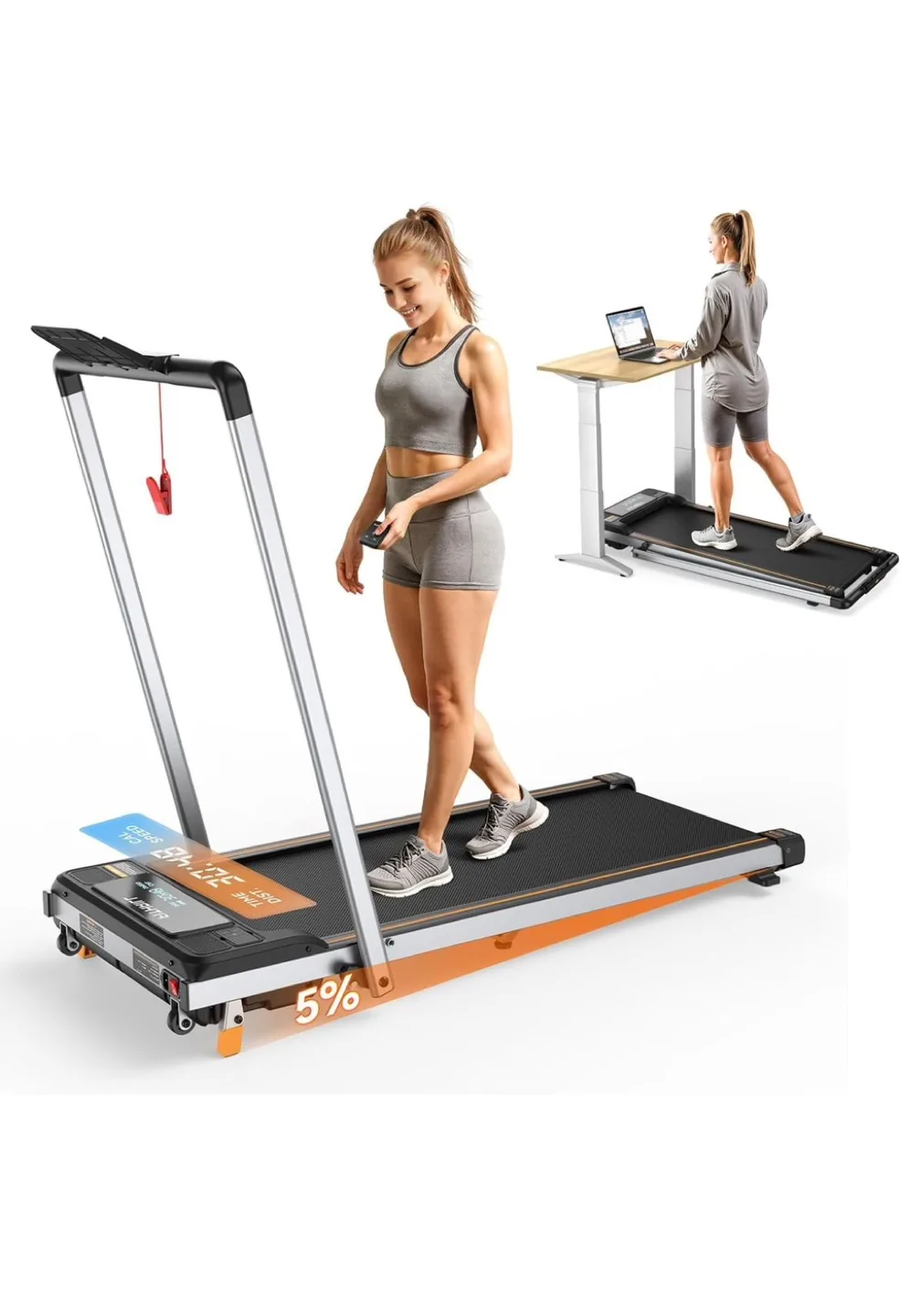 FITRIIU Under Desk Treadmill - Black Gray thumbnail