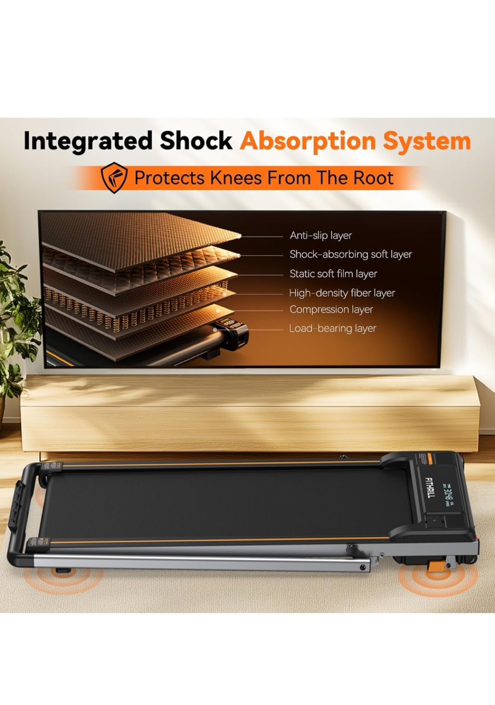 FITRIIU Under Desk Treadmill - Black Gray - photo 3