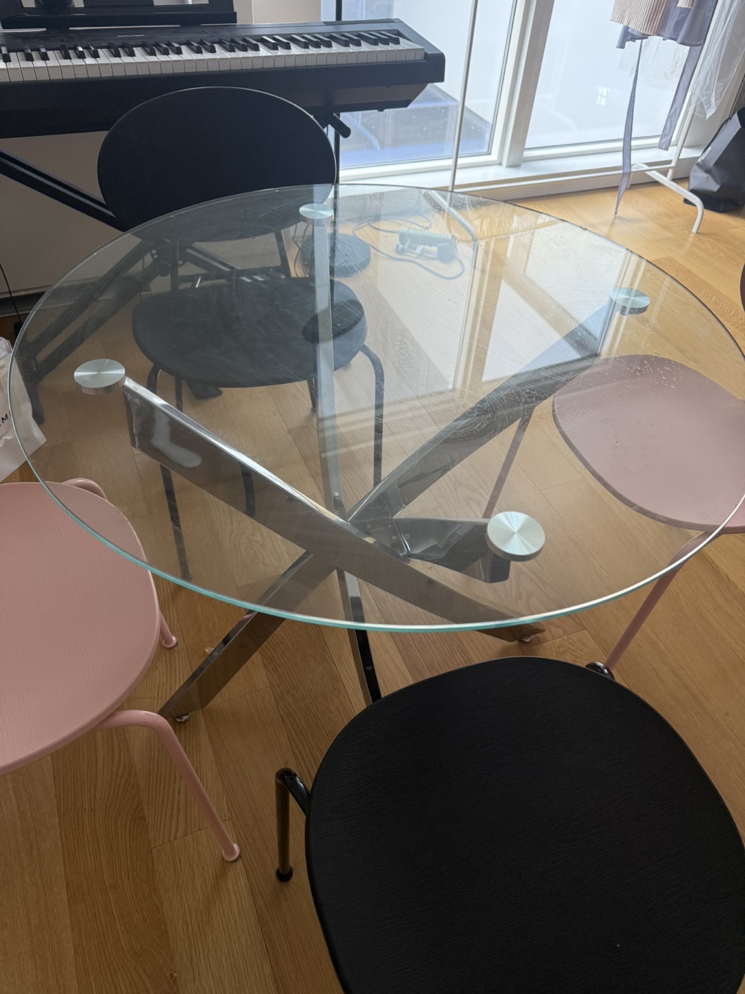 Glass Round Dining Table with Chairs - photo 2