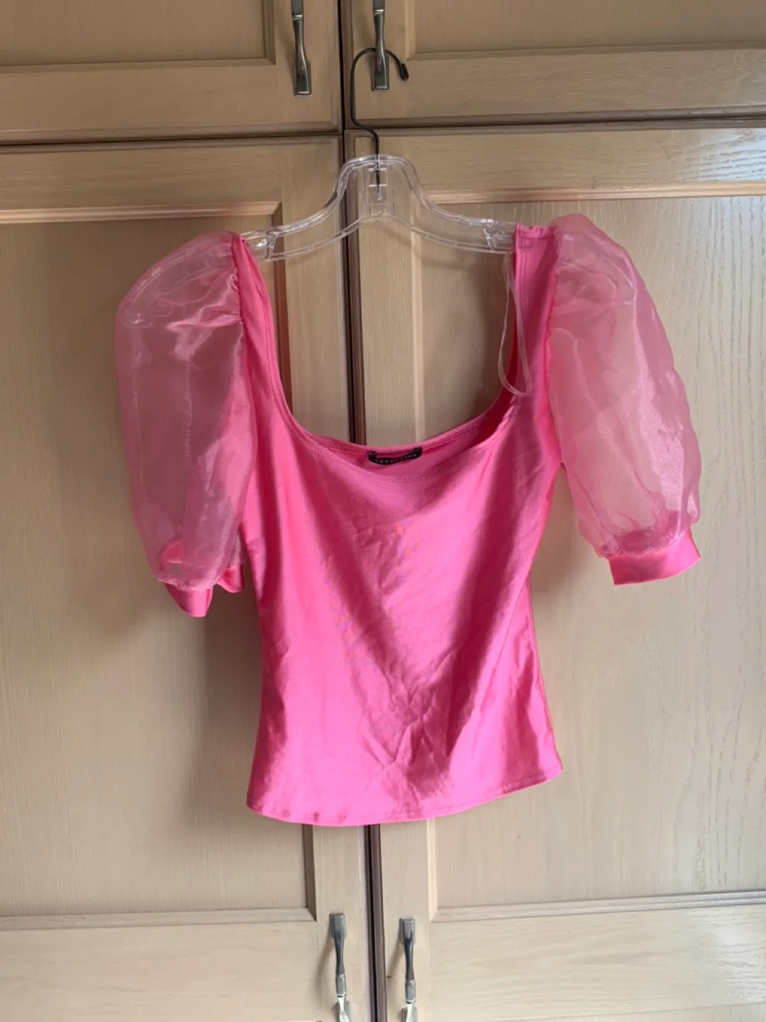 l Pink Top with see thru sleeves thumbnail