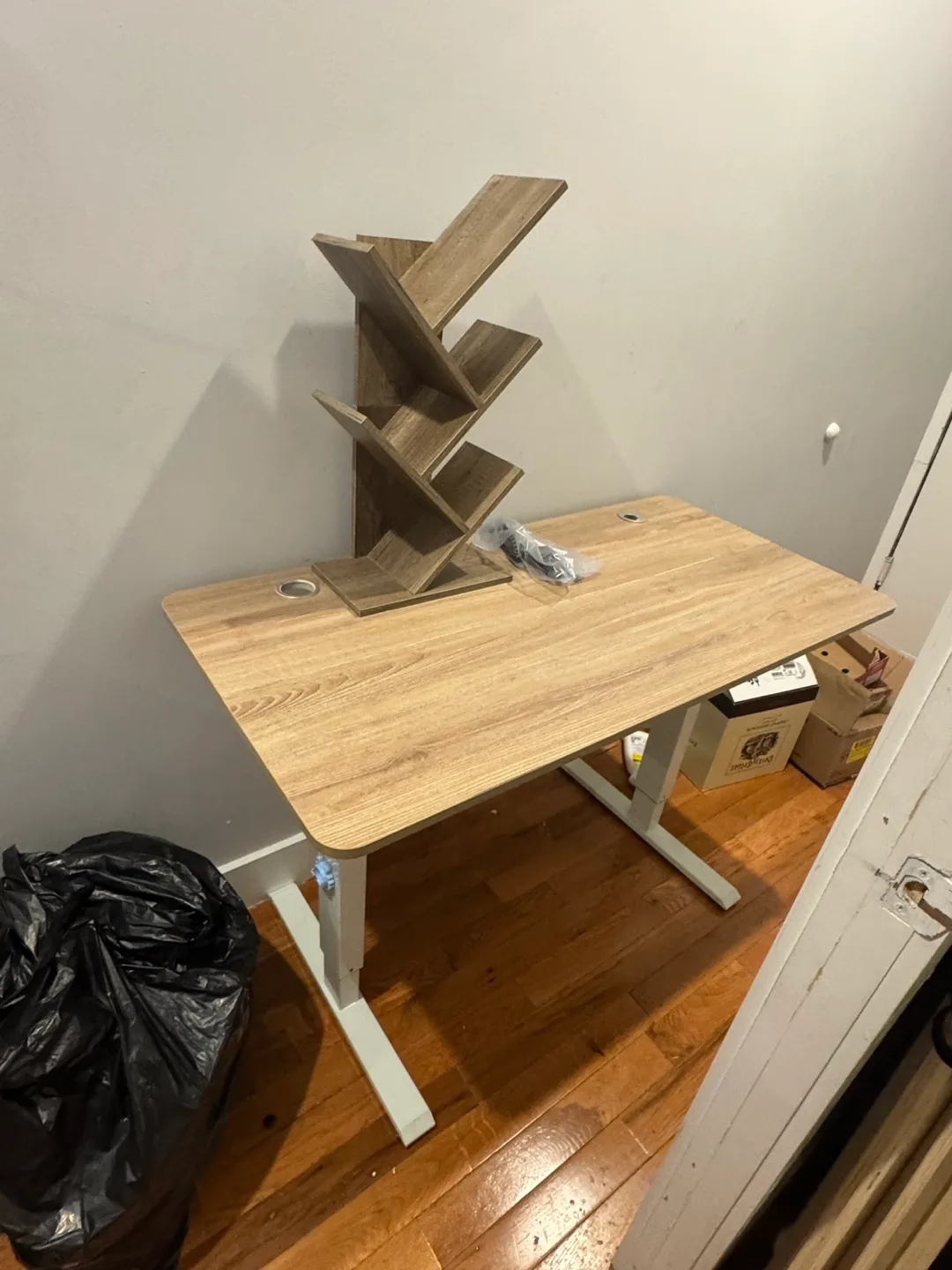Adjustable Standing Desk with Bookshelf thumbnail