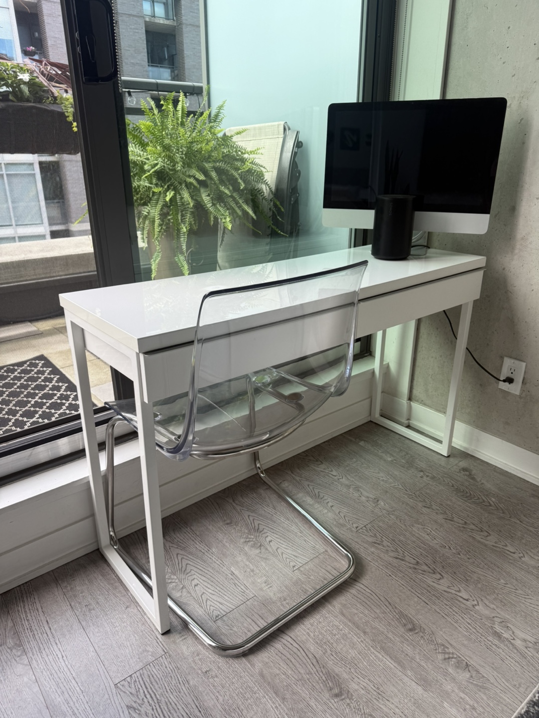 IKEA BESTÅ BURS Desk, high-gloss white, 120x40 cm