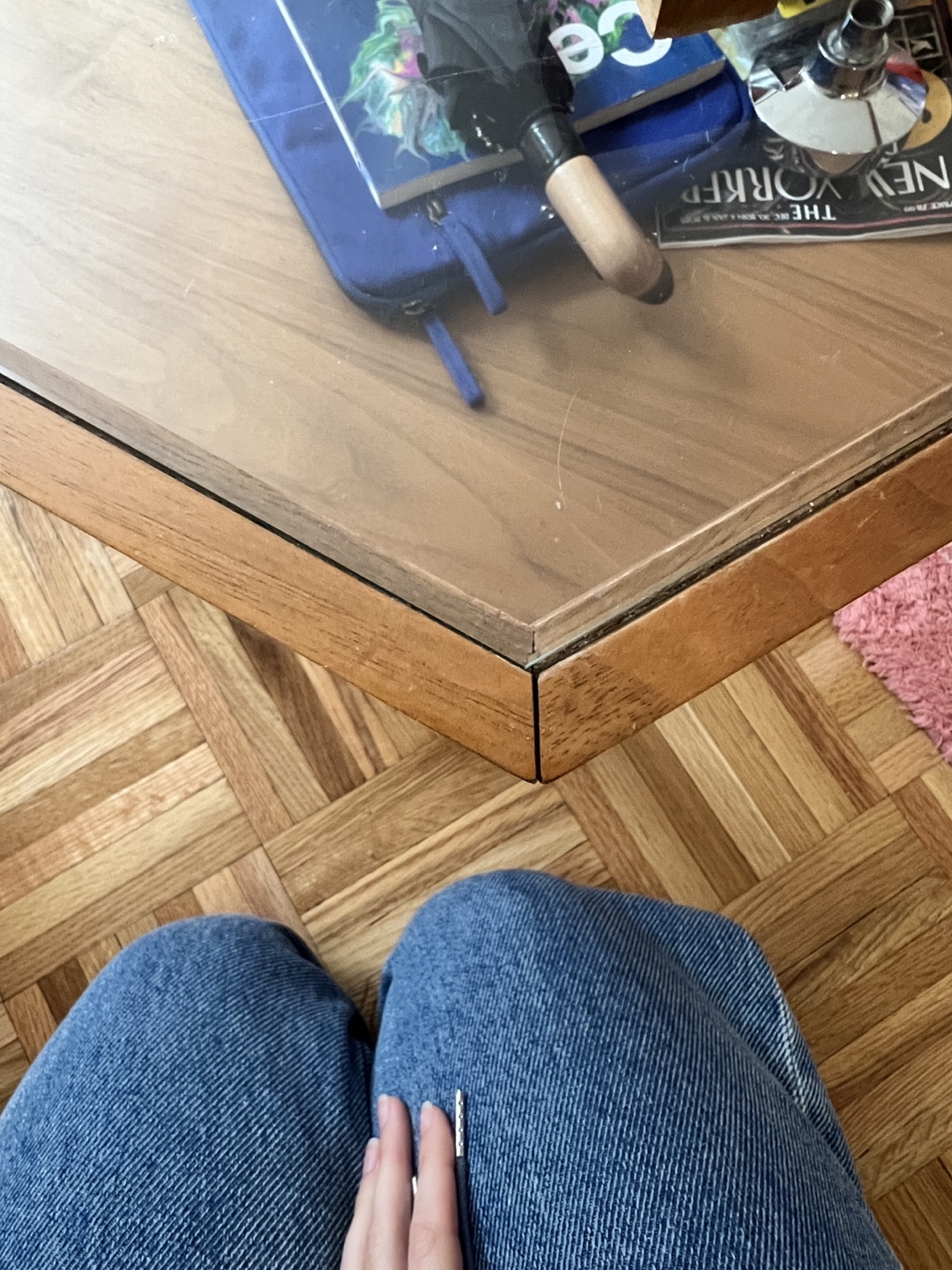 Glass Top Wood Coffee Table - photo 4