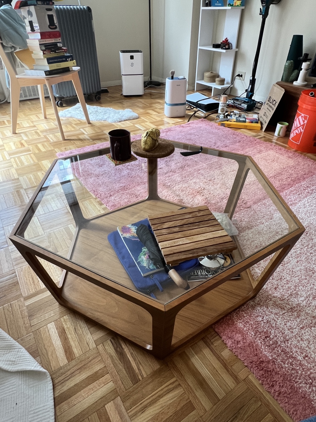 Glass Top Wood Coffee Table - photo 3