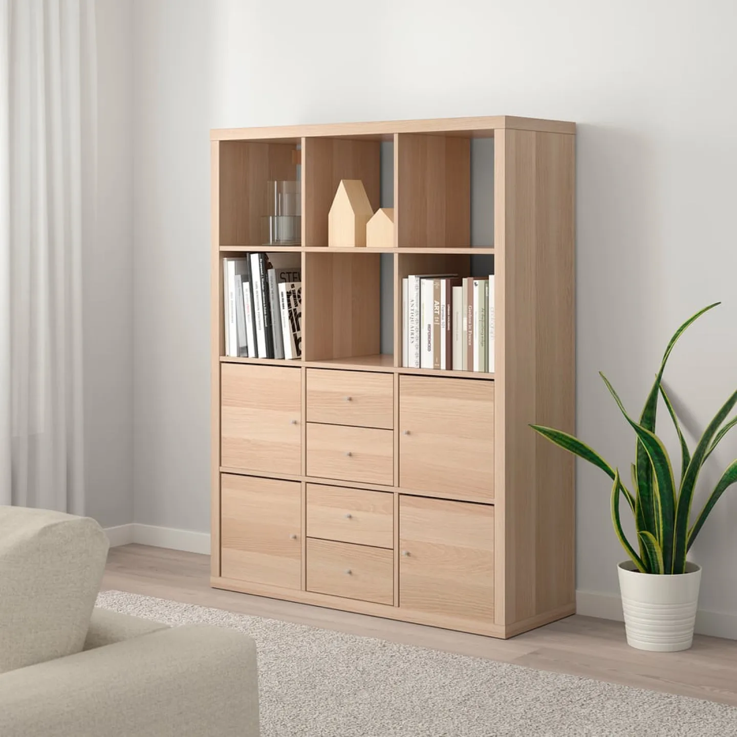 Shelving Unit with Custom Brass Knobs – Like New thumbnail