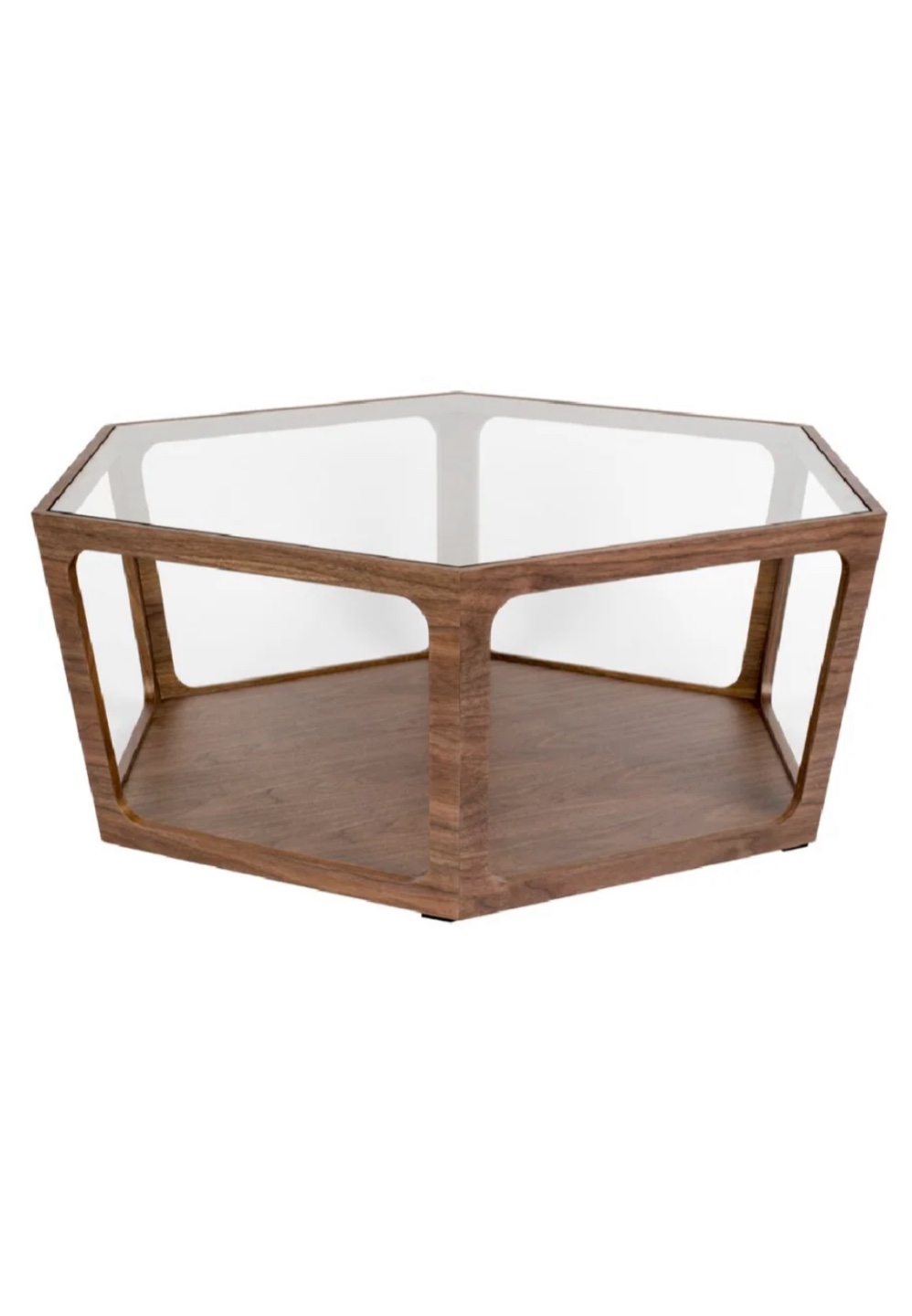 Glass Top Wood Coffee Table