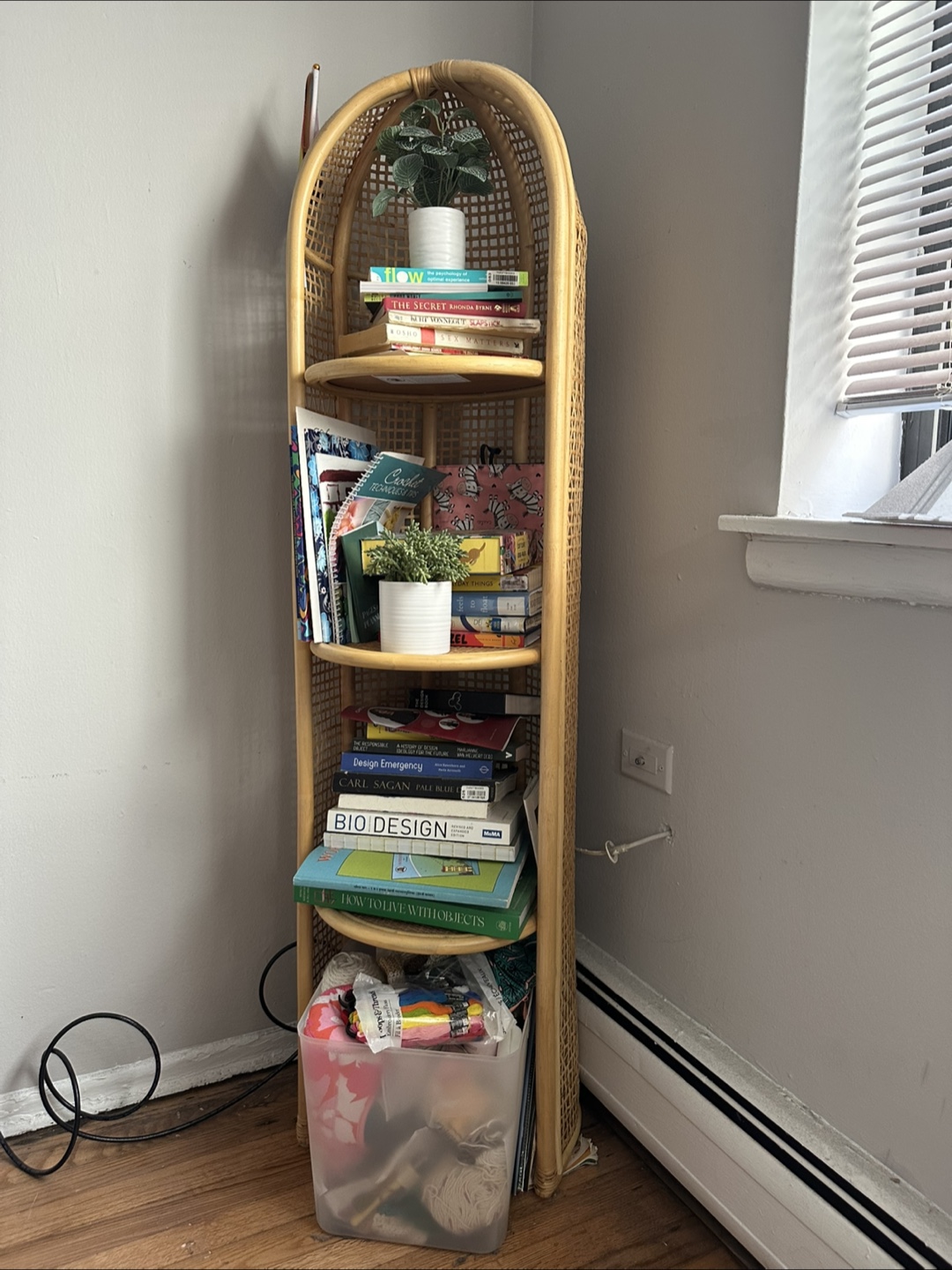 Urban Outfitters Omera Rattan Corner Shelf