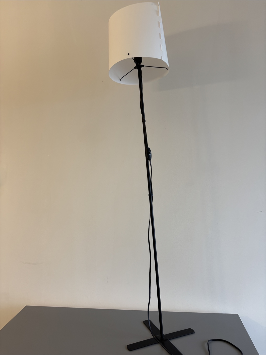 Floor Lamp - Black Stand with White Shade - photo 2