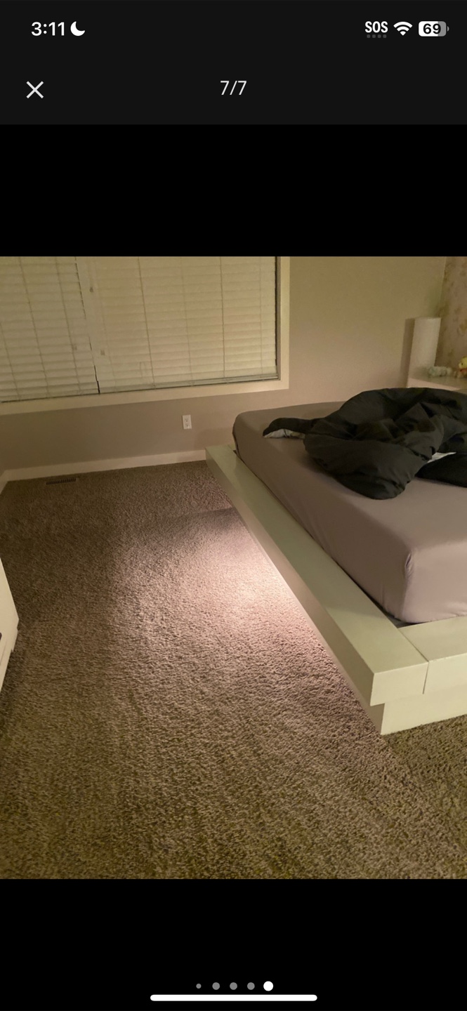 King Size Platform Bed Frame - White - photo 4