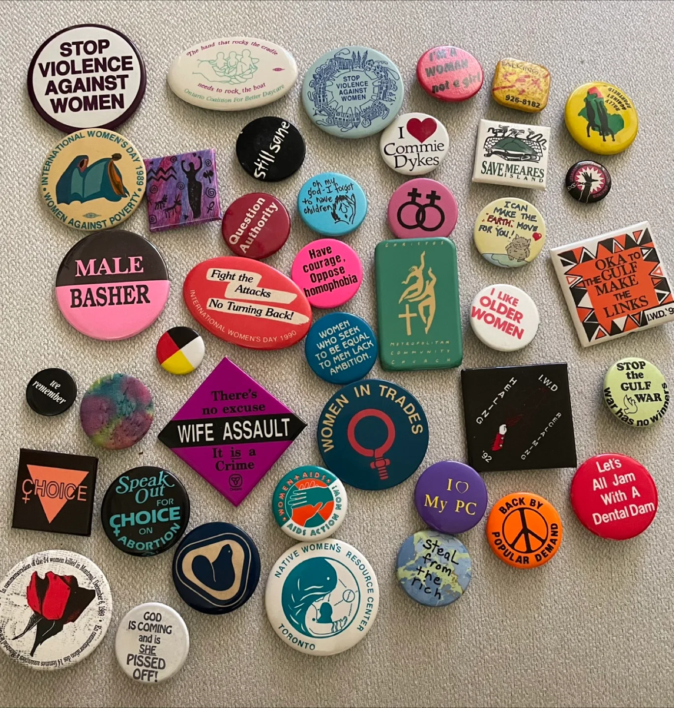 Collection of 84 Political & Social Buttons/Pins thumbnail