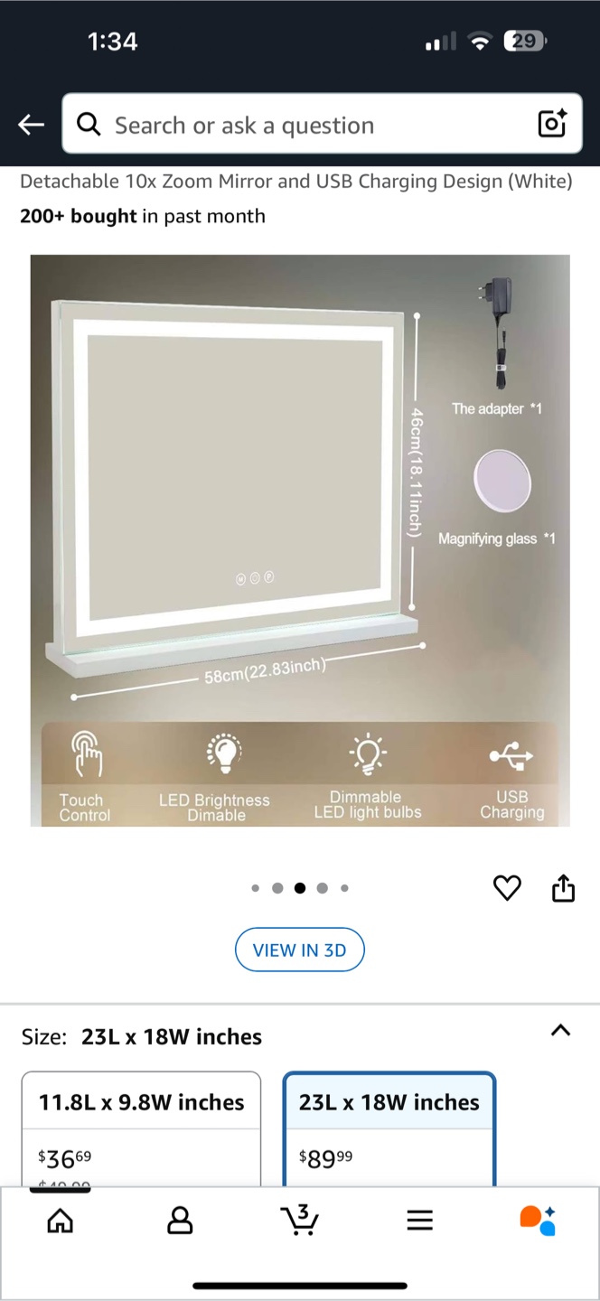 LED Vanity Mirror - 23L x 18W inches